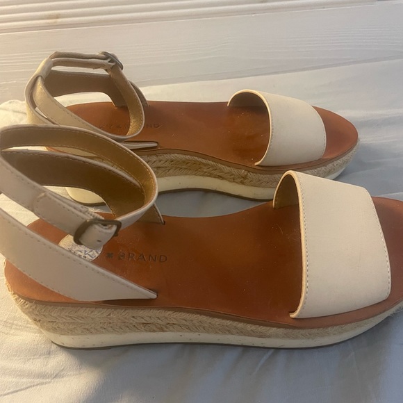 Lucky Brand Jeneka Leather Platform Espadrilles Strappy Sandals - Picture 5 of 5